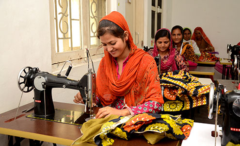 Stitching & tailoring programmes at the training centre